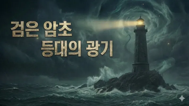 검은 암초 등대의 광기 표지